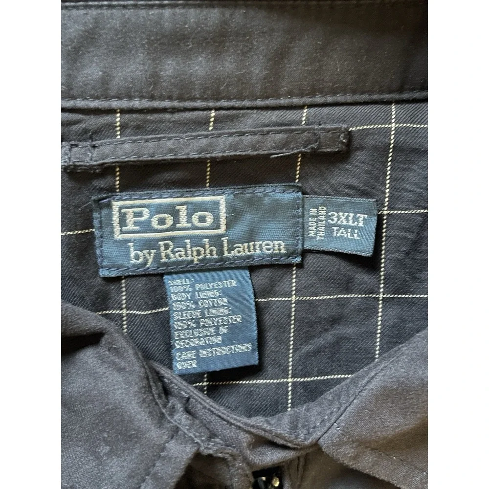 Polo Ralph Lauren Harrington Jacket Black Plaid Lined Men's Size 3XLT Preowned